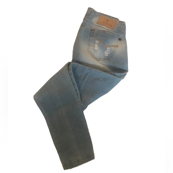 Monjelogo Faded Ripped Jeans - Picture 1 of 5